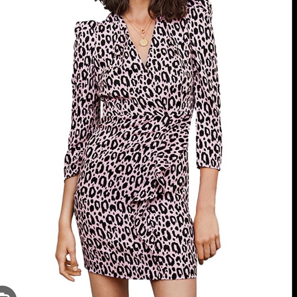 🐆MAJE🐆 Ripanta Leopard-Print Mini Dress - Picture 2 of 4